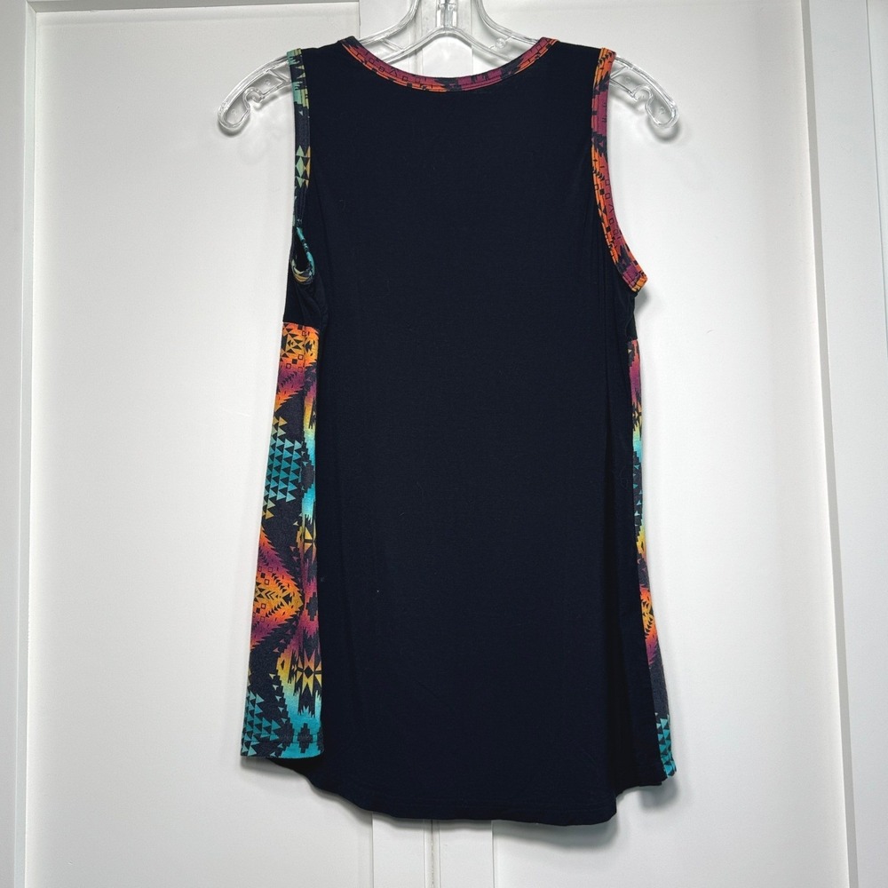 Crazy Train Desperado Women Southwestern Rainbow Tank Black Size M Sleeveless‎ - Picture 3 of 7